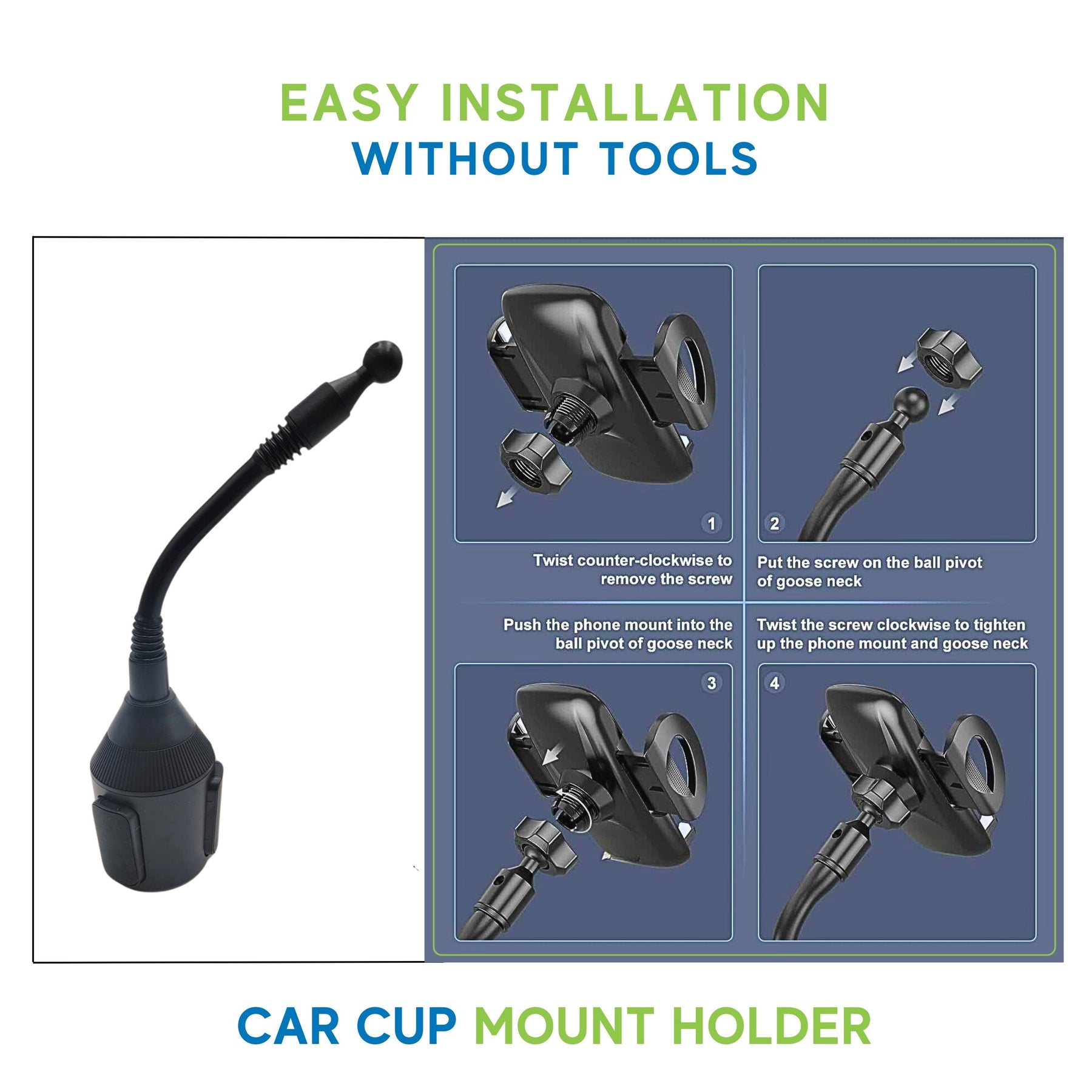 Wireless City Car Cup Holder Phone Mount